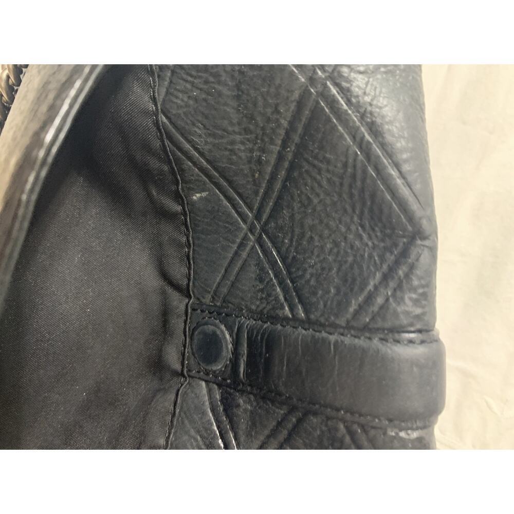 Rebecca Minkoff Small Love Black Leather Crossbody Bag Chain Turn Lock Quilted - Picture 11 of 12